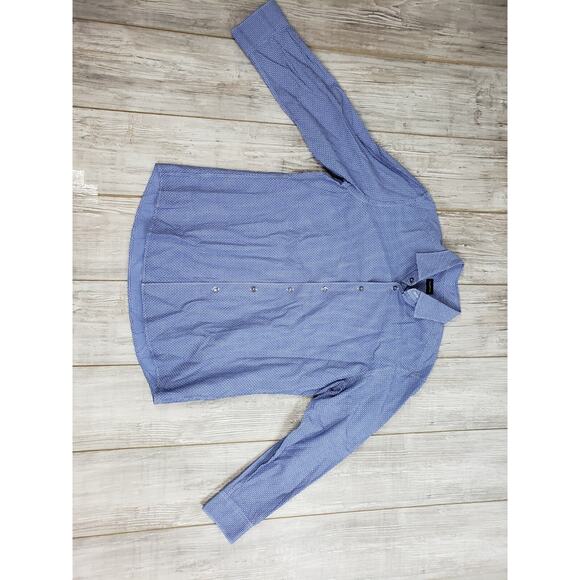 EUC Ermenegildo Zegna Button Up Shirt Collared Long Sleeve Blue Checkered XL - Picture 4 of 8